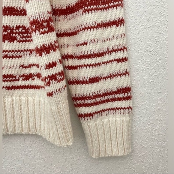 Marine Layer Amy Mock Neck Wool Blend Chunky Knit Sweater Marl Stripe Size Small - Picture 6 of 8